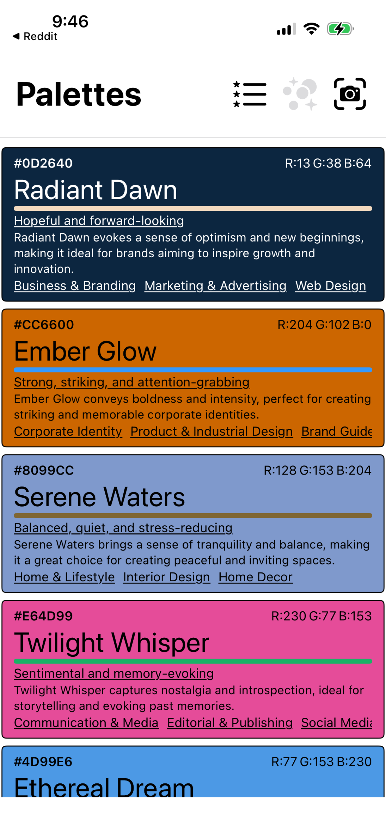 Additional Palette Options